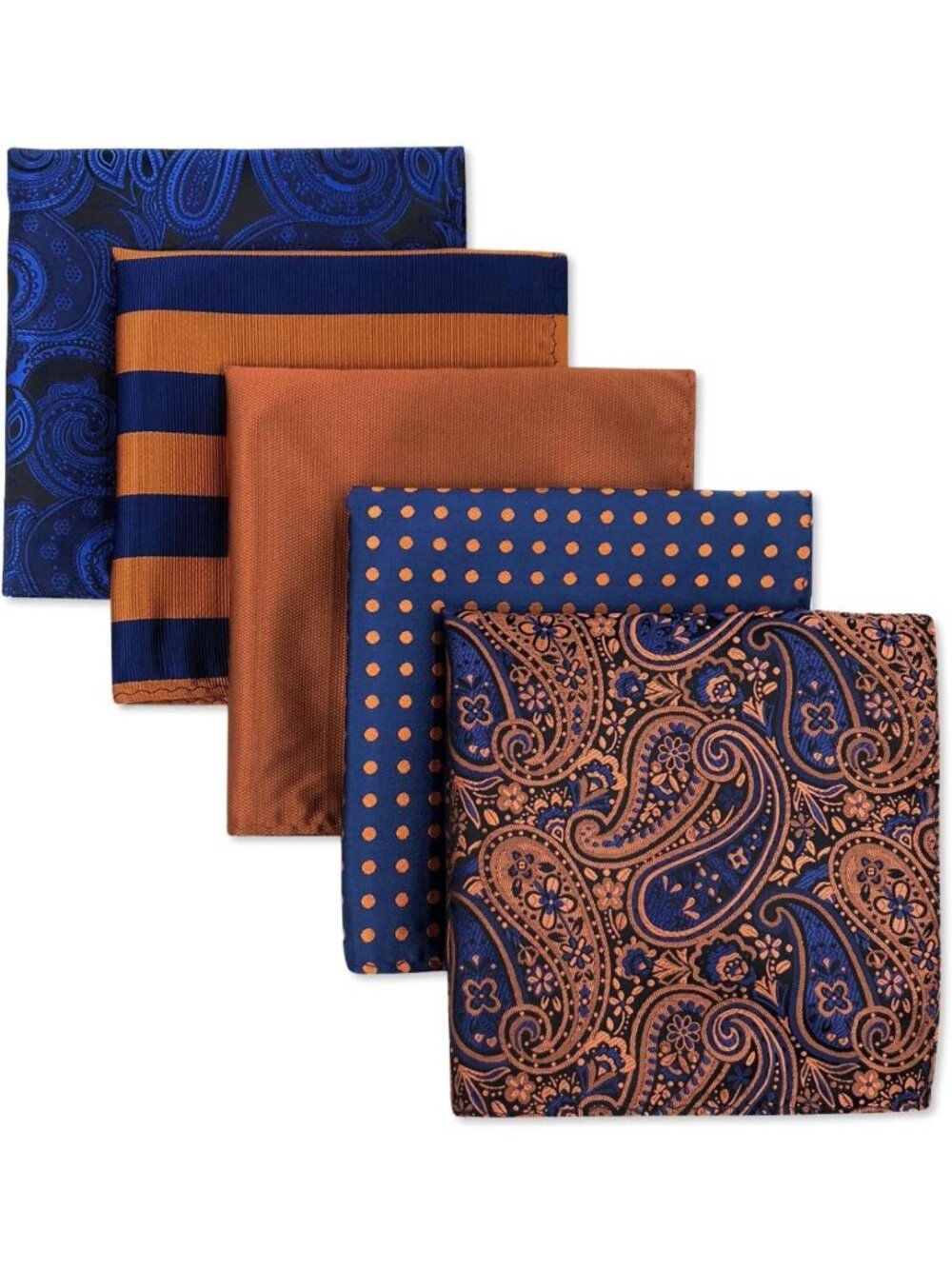 5-Piece Assorted Men's Silk Pocket Square Set | Elegant Handkerchiefs for Any